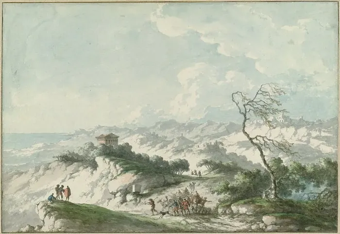 Framed Print : Second View of the Agrigento Countryside, 1778. Creator: Claude Louis Chatelet Framed Print : Second View of the Agrigento Countryside, 1778. Creator: Claude Louis Chatelet