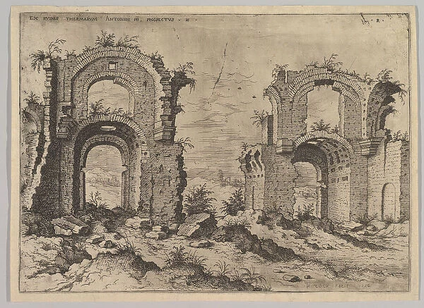 Second View of the Baths of Diocletian, from set of Roman Ruins, 1550