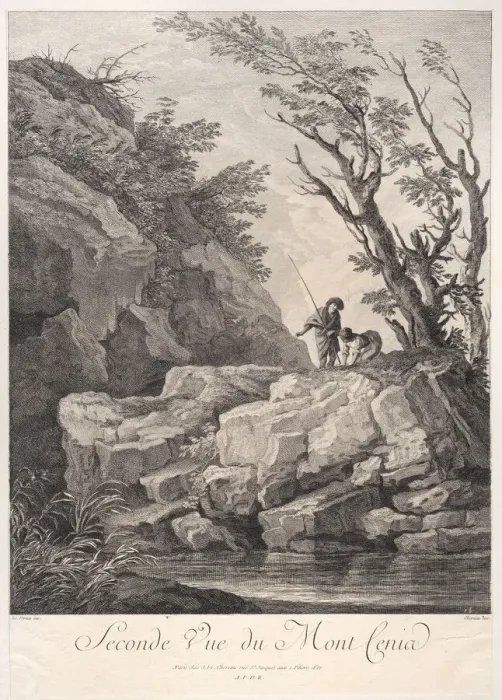 Framed Print : Second View of Mount Cenia, ca. 1750-1800. Creator: Jacques II Chereau Framed Print : Second View of Mount Cenia, ca. 1750-1800. Creator: Jacques II Chereau