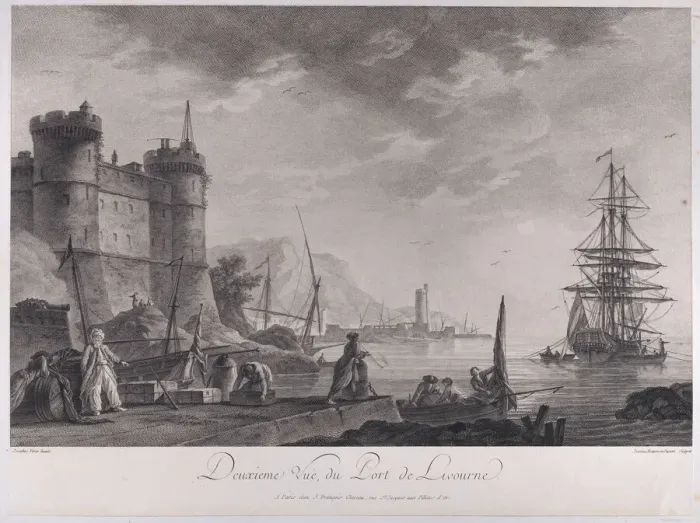 Framed Print : Second View of the Port of Livourne, ca. 1750-1800. Creator: Joanna Fr Ozanne Framed Print : Second View of the Port of Livourne, ca. 1750-1800. Creator: Joanna Fr Ozanne