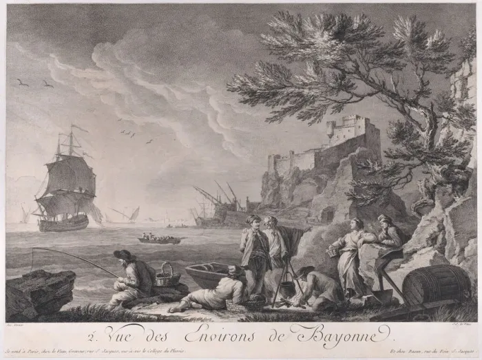 Framed Print : Second View of the Surroundings of Bayonne, ca. 1750-85. Creator: Jean Jacques Le Veau Framed Print : Second View of the Surroundings of Bayonne, ca. 1750-85. Creator: Jean Jacques Le Veau