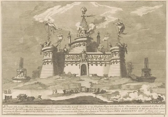 Framed Print : The Seconda Macchina for the Chinea of 1757: The Fortress of Cockaigne, 1757. Creator: Giuseppe Pozzi Framed Print : The Seconda Macchina for the Chinea of 1757: The Fortress of Cockaigne, 1757. Creator: Giuseppe Pozzi