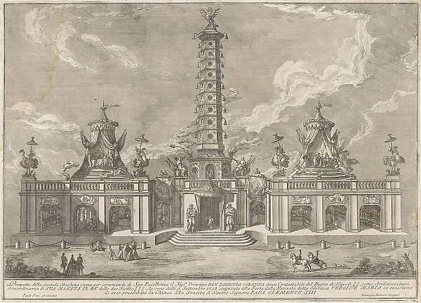 The Seconda Macchina for the Chinea of 1758: The Porcelain Tower of Nanjing, 1758. Creator: Giuseppe Pozzi