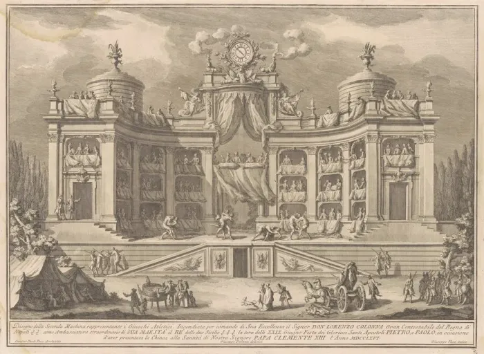 Framed Print : The Seconda Macchina for the Chinea of 1766: A Theater for Athletic Games, 1766 Framed Print : The Seconda Macchina for the Chinea of 1766: A Theater for Athletic Games, 1766
