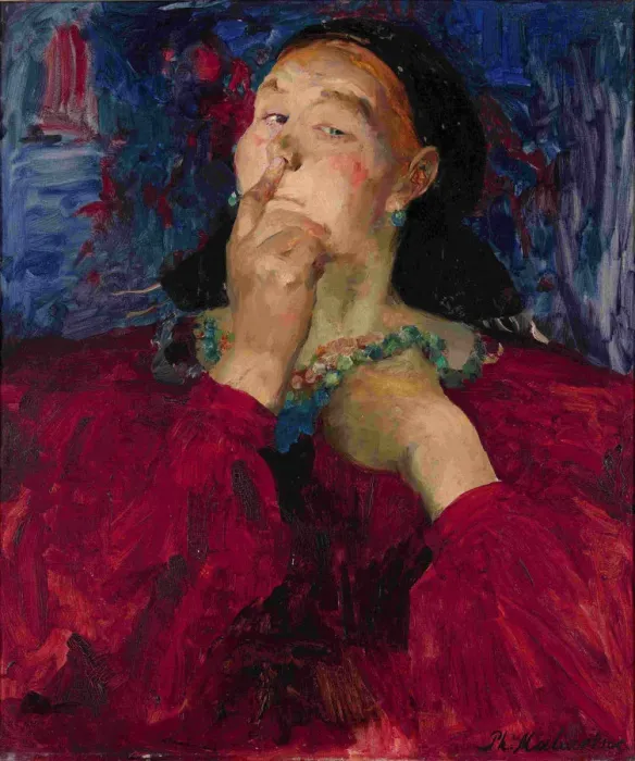 Framed Print : A Secret. Artist: Malyavin, Filipp Andreyevich (1869-1940) Framed Print : A Secret. Artist: Malyavin, Filipp Andreyevich (1869-1940)