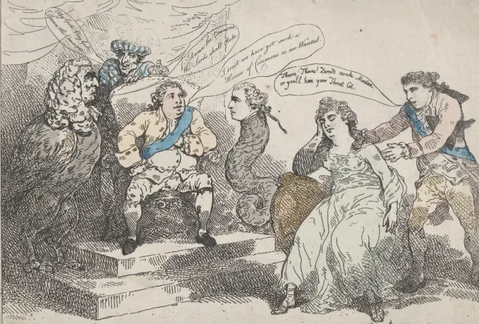 Framed Print : Secret Influence Directing The New P-l-t [Parliament], May 18, 1784. May 18, 1784