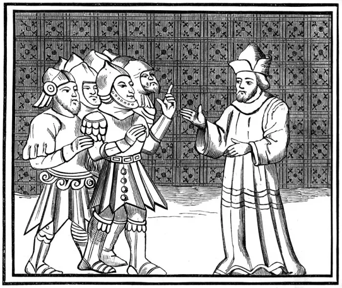 Framed Print : A secret meeting of the Jews at the Rabbis House, 14th century (1849) Framed Print : A secret meeting of the Jews at the Rabbis House, 14th century (1849)