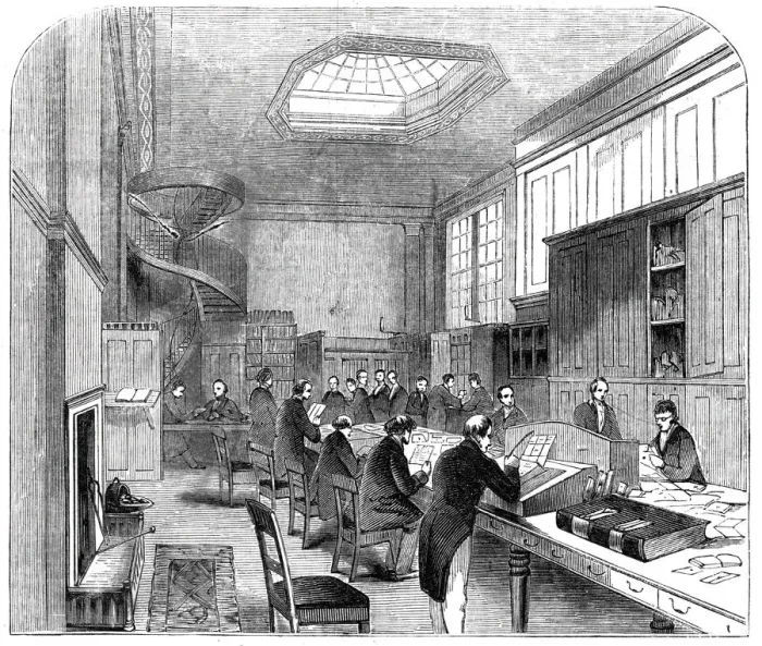 Framed Print : The Secret-Office, at the General Post Office, 1844. Creator: Unknown Framed Print : The Secret-Office, at the General Post Office, 1844. Creator: Unknown