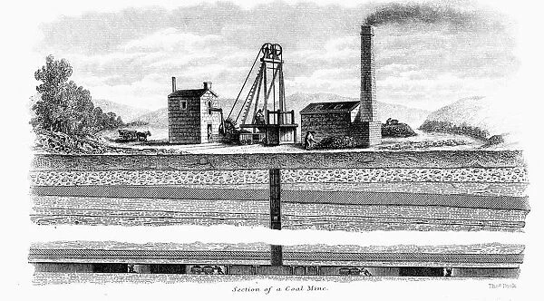 Section of a Coal Mine, 1860. Artist: Thomas Dick