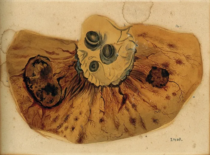 Framed Print : A section of diseased intestine or heart, 1800-1850. Creator: Richard Bright Framed Print : A section of diseased intestine or heart, 1800-1850. Creator: Richard Bright