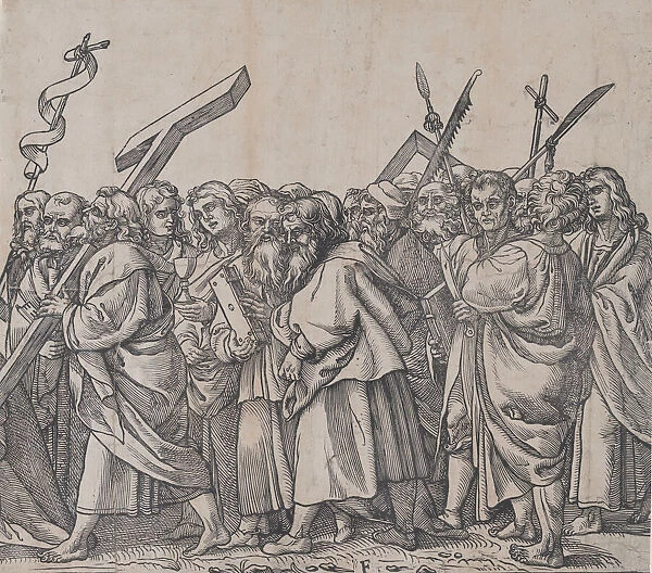 Section F: Saints holding crosses, books, and weapons, from The Triumph of Christ, 1836
