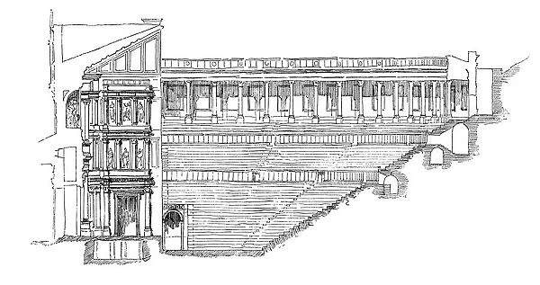 Section of the Gallo Roman Theatre at Orange, Provence, France, 1895