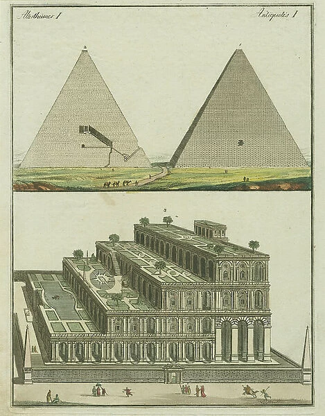 Section and interior of the Great Pyramid. The floating gardens, 1801. Creator: Fischer von Erlach, Joseph Emanuel (1693-1742)
