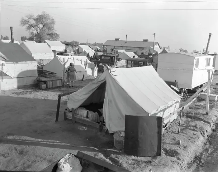 Framed Print : Section of Kern migrant camp, California, 1936. Creator: Dorothea Lange Framed Print : Section of Kern migrant camp, California, 1936. Creator: Dorothea Lange