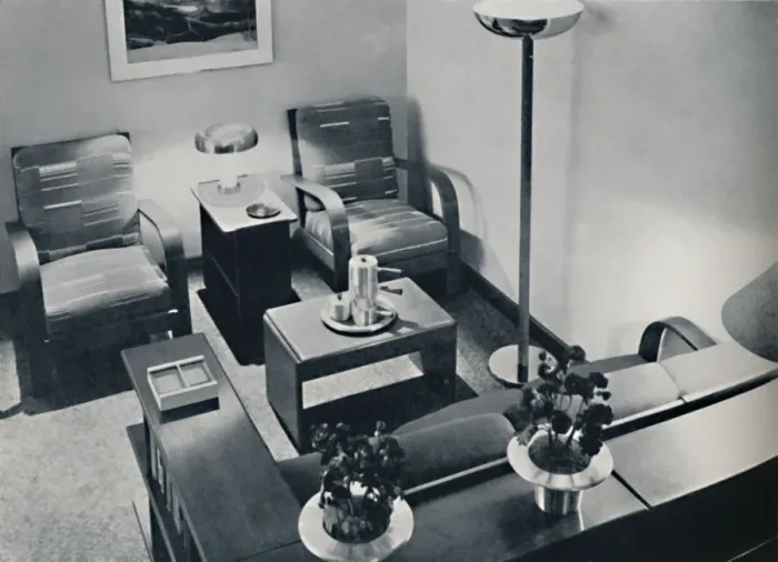 Framed Print : A section of the living-room, 1936 Framed Print : A section of the living-room, 1936