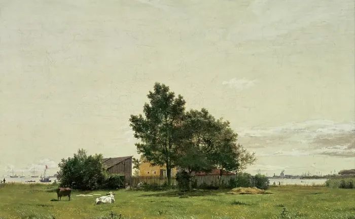 Framed Print : Section near the Lime Kiln with a View towards Copenhagen, 1836. Creator: Christen Kobke Framed Print : Section near the Lime Kiln with a View towards Copenhagen, 1836. Creator: Christen Kobke