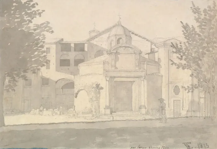 Framed Print : A Section of the Via Sacra, Rome (The Church of Saints Cosmas and Damian), 1814-15 Framed Print : A Section of the Via Sacra, Rome (The Church of Saints Cosmas and Damian), 1814-15