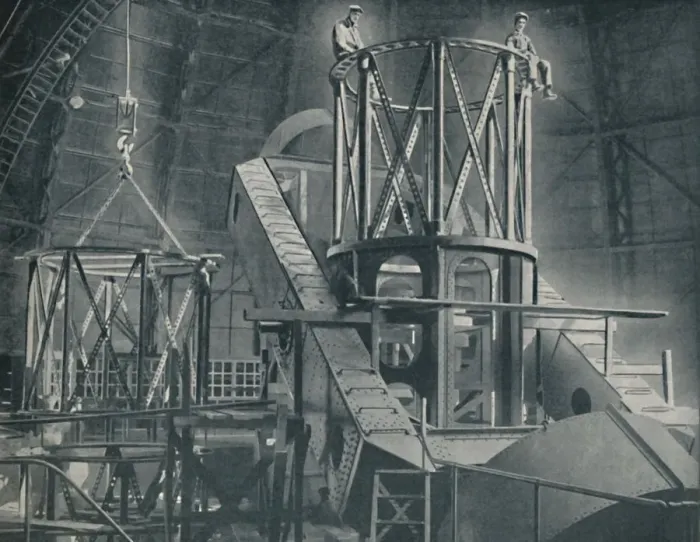 Framed Print : Section By Section Mounts The Huge Steel Framework of the Hookers Cylinder, c1935 Framed Print : Section By Section Mounts The Huge Steel Framework of the Hookers Cylinder, c1935