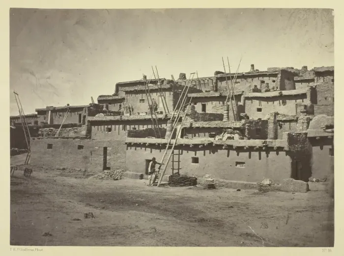 Framed Print : Section of the South Side of Zuni Pueblo, N. M. 1873. Creator: Tim O Sullivan Framed Print : Section of the South Side of Zuni Pueblo, N. M. 1873. Creator: Tim O Sullivan