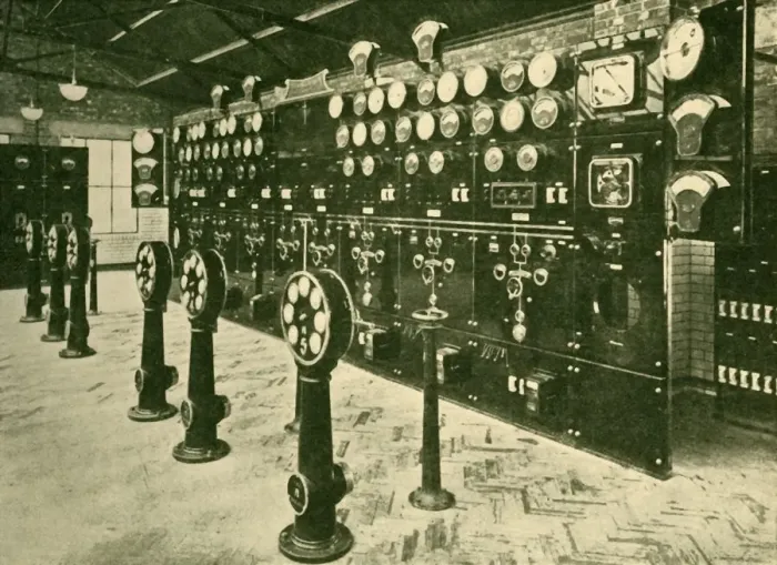 Framed Print : Section of Switchboard in Power House, Metropolitan Railway, 1930. Creator: Unknown Framed Print : Section of Switchboard in Power House, Metropolitan Railway, 1930. Creator: Unknown