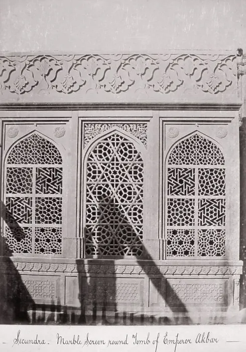 Framed Print : Secundra, Marble Screen round Tomb of Emperor Akabar, Late 1860s. Creator: Samuel Bourne Framed Print : Secundra, Marble Screen round Tomb of Emperor Akabar, Late 1860s. Creator: Samuel Bourne