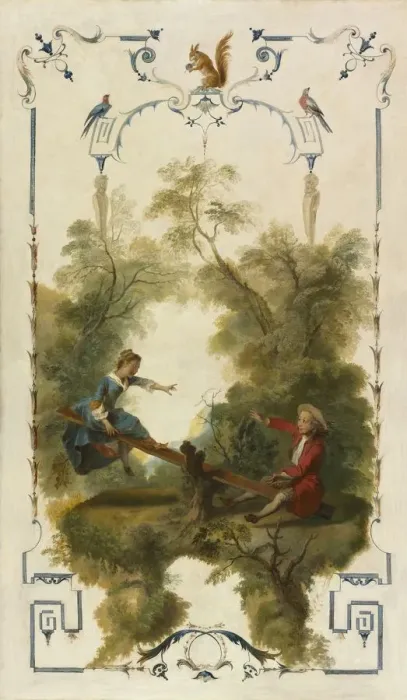 Framed Print : The See-Saw, c. 1723-1727. Creator: Nicolas Lancret (French, 1690-1743) Framed Print : The See-Saw, c. 1723-1727. Creator: Nicolas Lancret (French, 1690-1743)