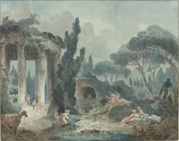 Framed Print : The Seesaw. Creator: Hubert Robert Framed Print : The Seesaw. Creator: Hubert Robert