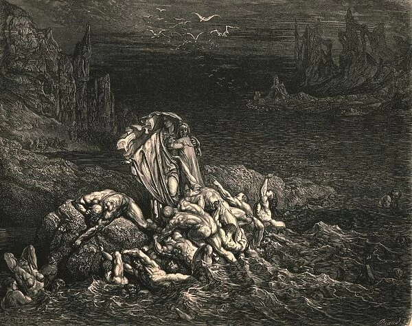 Now seest thou, son! The souls of those, whom anger overcame, c1890. Creator: Gustave Doré