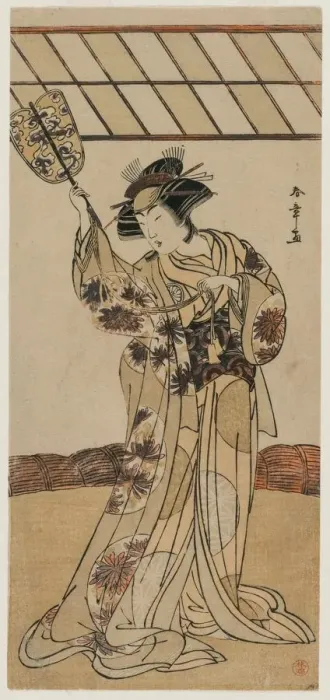 Framed Print : Segawa Kikunojo II as the Referee of a Wrestling Match, c. late 1770s. Creator: Katsukawa Shunsho Framed Print : Segawa Kikunojo II as the Referee of a Wrestling Match, c. late 1770s. Creator: Katsukawa Shunsho