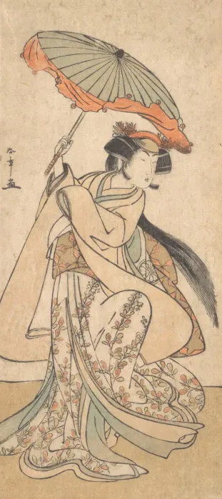 Framed Print : The Third Segawa Kikunojo as a Woman Dancing in a Shosa Act, ca. 1785? Creator: Shunsho Framed Print : The Third Segawa Kikunojo as a Woman Dancing in a Shosa Act, ca. 1785? Creator: Shunsho
