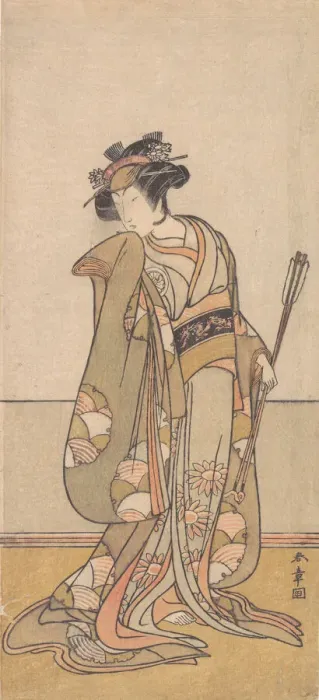 Framed Print : The Third Segawa Kikunojo as a Woman Walking Toward the Right, 1774 or 1775. Creator: Shunsho Framed Print : The Third Segawa Kikunojo as a Woman Walking Toward the Right, 1774 or 1775. Creator: Shunsho