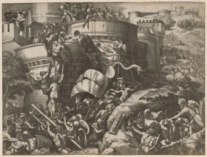 Framed Print : The Seige of Carthage, 1539. Creator: Georg Pencz (German, c. 1500-1550) Framed Print : The Seige of Carthage, 1539. Creator: Georg Pencz (German, c. 1500-1550)