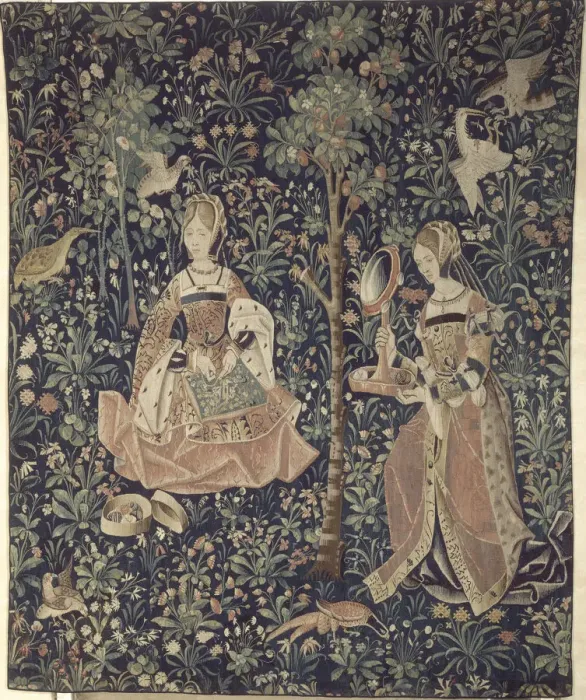 Framed Print : The Seigniorial Life: Embroidery (La vie seigneuriale: la broderie), Tapisserie, c. 1520 Framed Print : The Seigniorial Life: Embroidery (La vie seigneuriale: la broderie), Tapisserie, c. 1520
