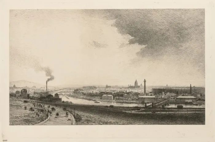 Framed Print : On the Seine, 1867. Creator: Maxime Lalanne (French, 1827-1886) Framed Print : On the Seine, 1867. Creator: Maxime Lalanne (French, 1827-1886)