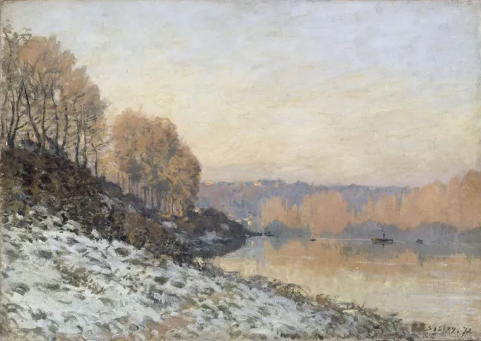 Framed Print : The Seine in Bougival in Winter, 1872 Framed Print : The Seine in Bougival in Winter, 1872