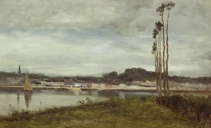 Framed Print : On the Seine, c. 1895. Creator: Homer Dodge Martin Framed Print : On the Seine, c. 1895. Creator: Homer Dodge Martin