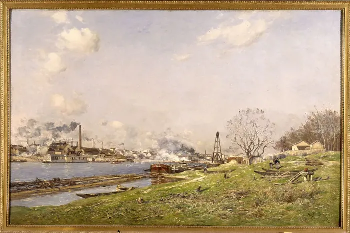 Framed Print : The Seine in Conflans-Charenton, 1892. Creator: Antoine Guillemet Framed Print : The Seine in Conflans-Charenton, 1892. Creator: Antoine Guillemet