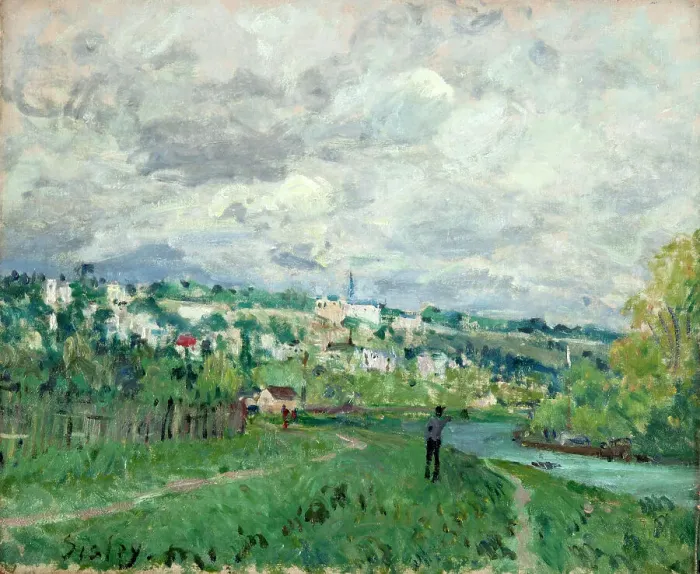 Framed Print : The Seine near Saint-Cloud, 1877. Creator: Sisley, Alfred (1839-1899) Framed Print : The Seine near Saint-Cloud, 1877. Creator: Sisley, Alfred (1839-1899)