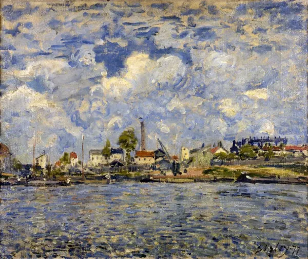The Seine at Point du Jour, 1877 Print by Alfred Sisley. Art