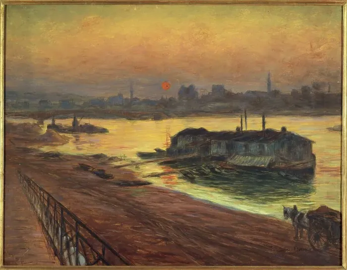 Framed Print : The Seine, at Pont de Grenelle, 15th and 16th arrondissements, between 1863 and 1905. Creator: Gaston Prunier Framed Print : The Seine, at Pont de Grenelle, 15th and 16th arrondissements, between 1863 and 1905. Creator: Gaston Prunier