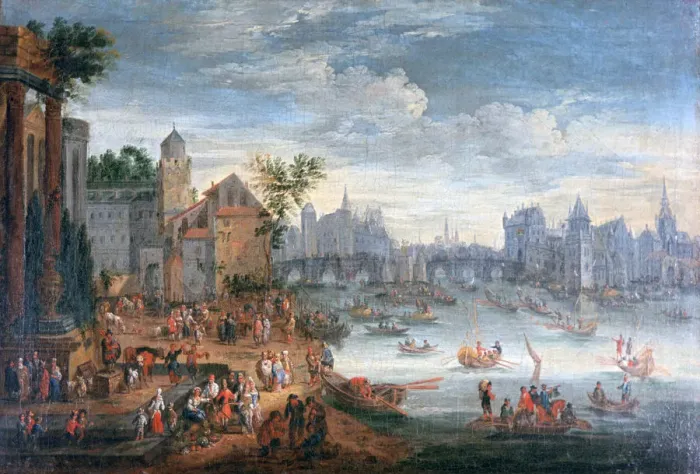 Framed Print : The Seine River, Paris, 17th century. Artist: Mathieu Schoewaerdts Framed Print : The Seine River, Paris, 17th century. Artist: Mathieu Schoewaerdts