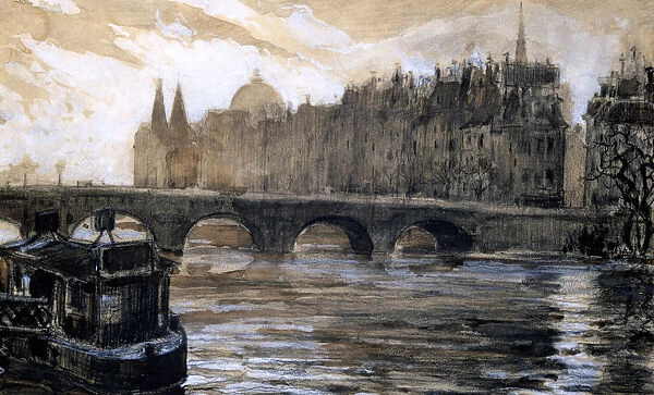 Seine River in Paris, 20th Century. Artist: Paul Ambroise Valery