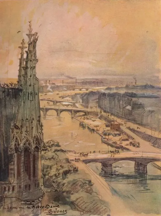 Framed Print : The Seine seen from Notre Dame, 1915. Artist: Charles Jouas Framed Print : The Seine seen from Notre Dame, 1915. Artist: Charles Jouas
