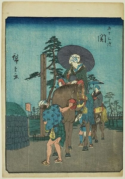 Seki, from the series 'Fifty-three Stations [of the Tokaido] (Gojusan tsugi), ' also known... 1852. Creator: Ando Hiroshige. Seki, from the series 'Fifty-three Stations [of the Tokaido] (Gojusan tsugi), ' also known... 1852