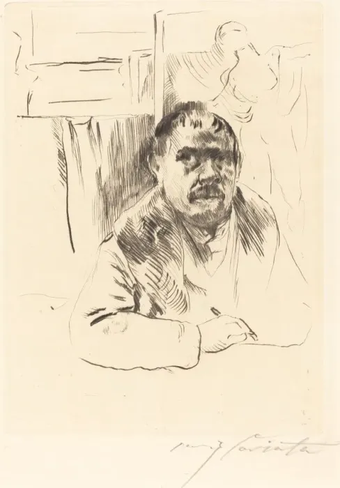 Framed Print : Selbstbildnis im Pelz (Self-Portrait in a Fur Coat), 1913. Creator: Lovis Corinth Framed Print : Selbstbildnis im Pelz (Self-Portrait in a Fur Coat), 1913. Creator: Lovis Corinth