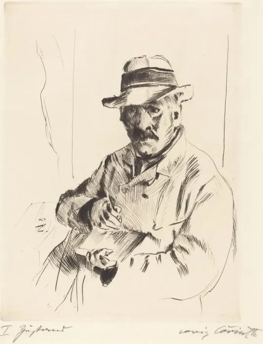 Framed Print : Selbstbildnis im Strohhut (Self-Portrait in a Straw Hat), 1913. Creator: Lovis Corinth Framed Print : Selbstbildnis im Strohhut (Self-Portrait in a Straw Hat), 1913. Creator: Lovis Corinth