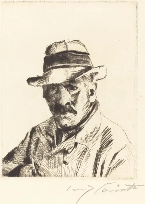 Framed Print : Selbstbildnis im Strohhut (Self-Portrait in a Straw Hat), 1913. Creator: Lovis Corinth Framed Print : Selbstbildnis im Strohhut (Self-Portrait in a Straw Hat), 1913. Creator: Lovis Corinth