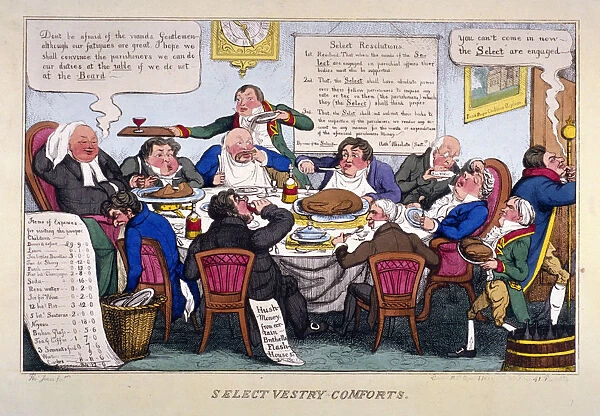 Select vestry comforts, 1828. Artist: Thomas Jones