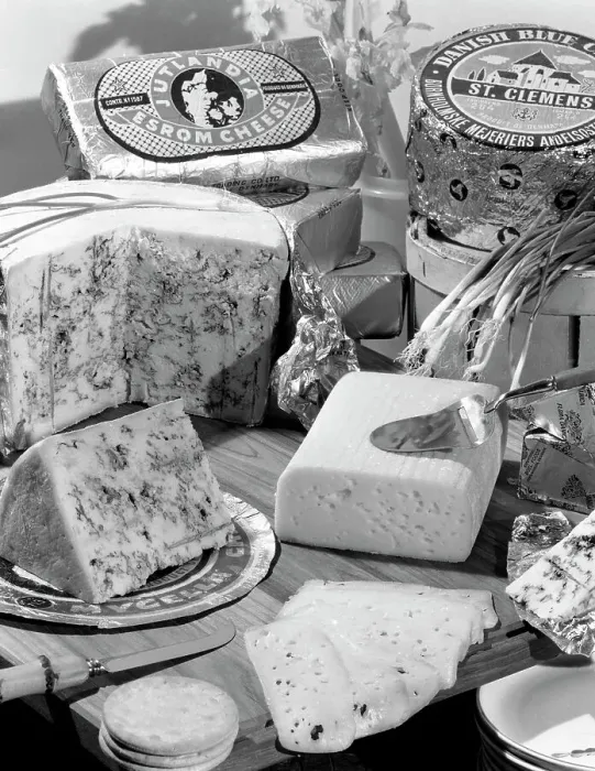 Framed Print : A selection of Danish cheeses, 1963. Artist: Michael Walters Framed Print : A selection of Danish cheeses, 1963. Artist: Michael Walters