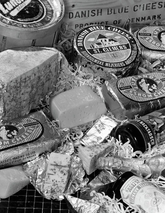 Framed Print : A selection of Danish cheeses, 1963. Artist: Michael Walters Framed Print : A selection of Danish cheeses, 1963. Artist: Michael Walters